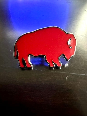 Red Buffalo Enamel Pin